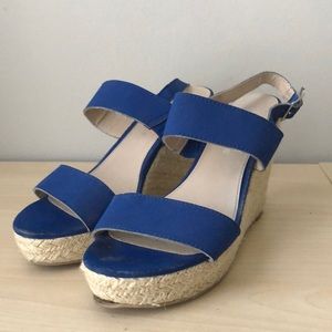 Montego Bay Club blue strap wedges
